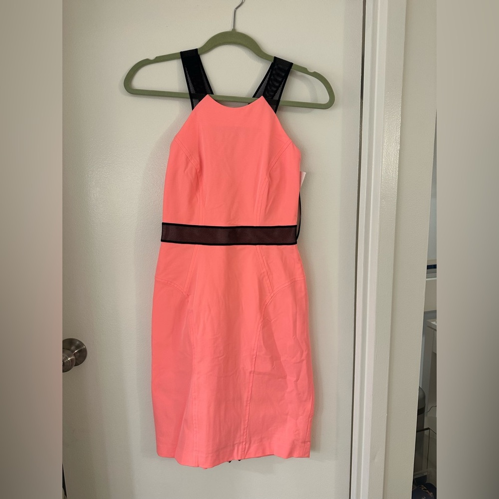 NWT Milly Coral-Melon and Black Dress